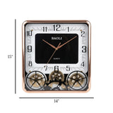 wall clock moving gear white & golden 15"x14" china