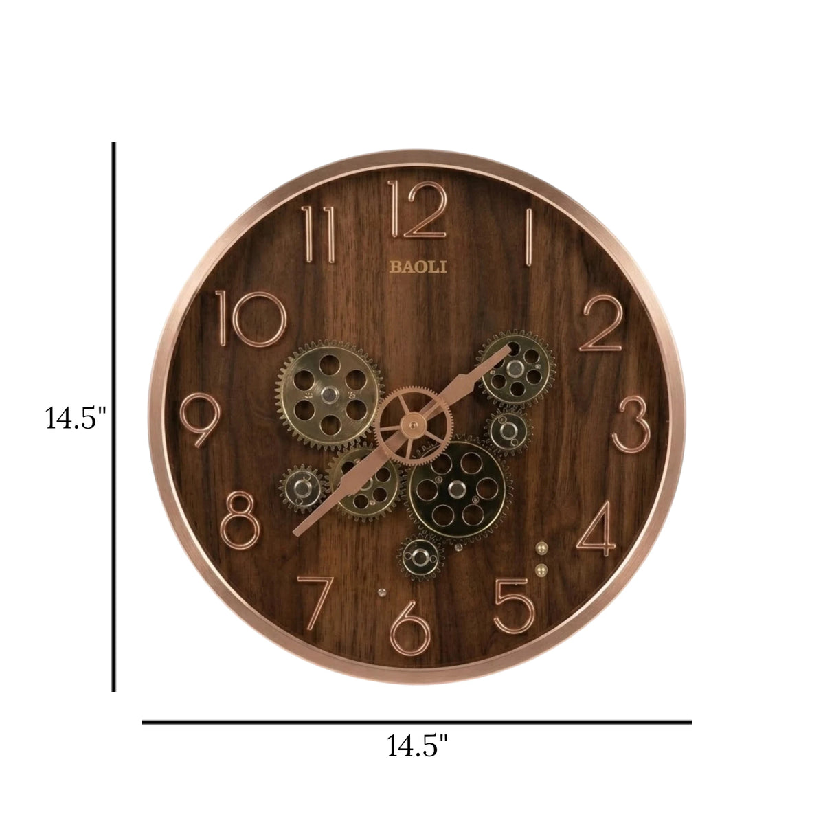 wall clock moving gear brown 14.5"x14.5" china