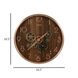 wall clock moving gear brown 14.5"x14.5" china