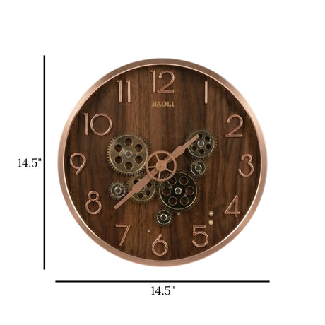 wall clock moving gear brown 14.5"x14.5" china