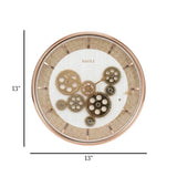 wall clock moving gear white & golden 13"x13" china