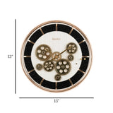wall clock moving gear black & golden 13"x13" china
