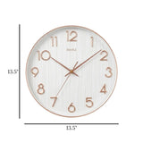 wall clock white & golden 13.5"x13.5" china