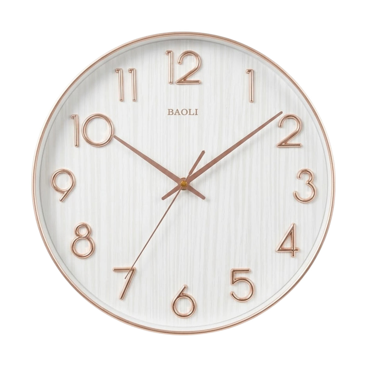 wall clock white & golden 13.5"x13.5" china