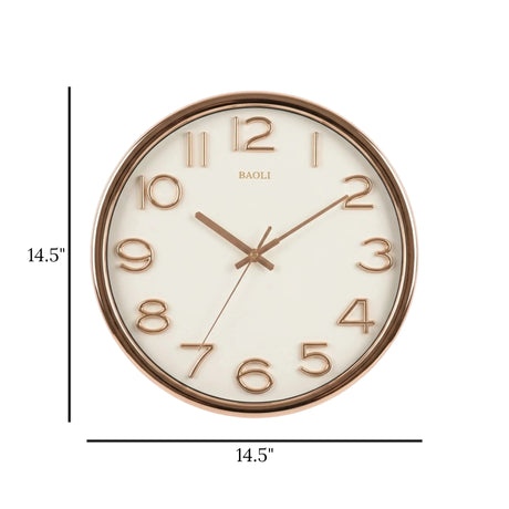 wall clock white & golden 14.5"x14.5" china