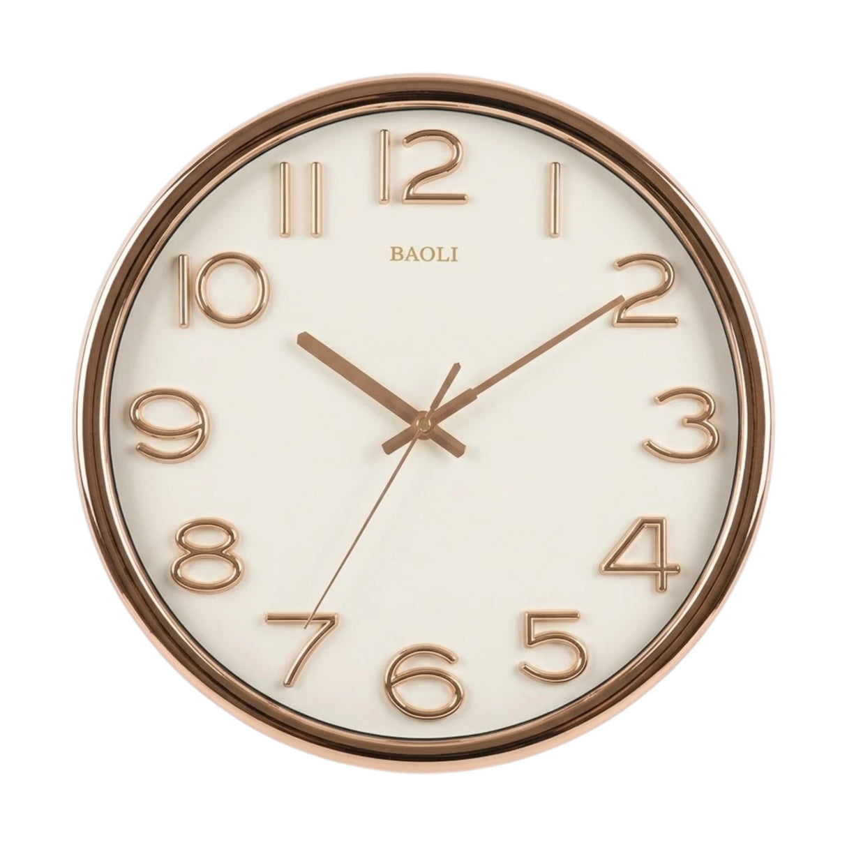 wall clock white & golden 14.5"x14.5" china
