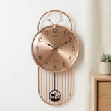 fancy wall clock with pendulum golden 26''x12.5'' china