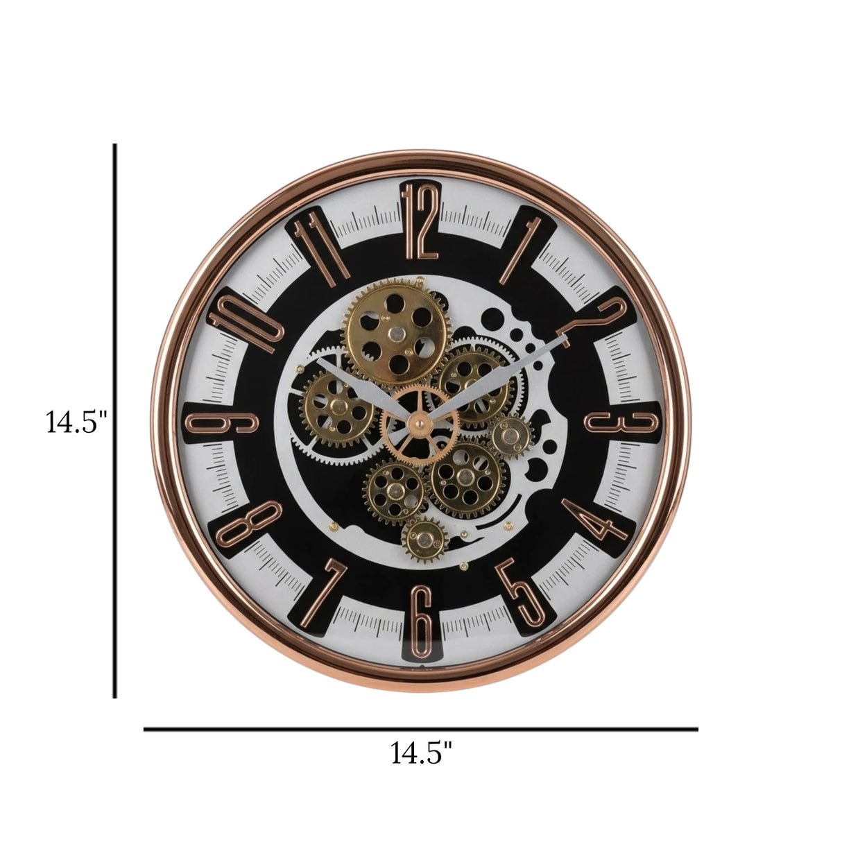 wall clock moving gear silver & golden 14.5''x14.5'' china