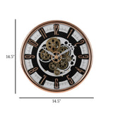 wall clock moving gear silver & golden 14.5''x14.5'' china