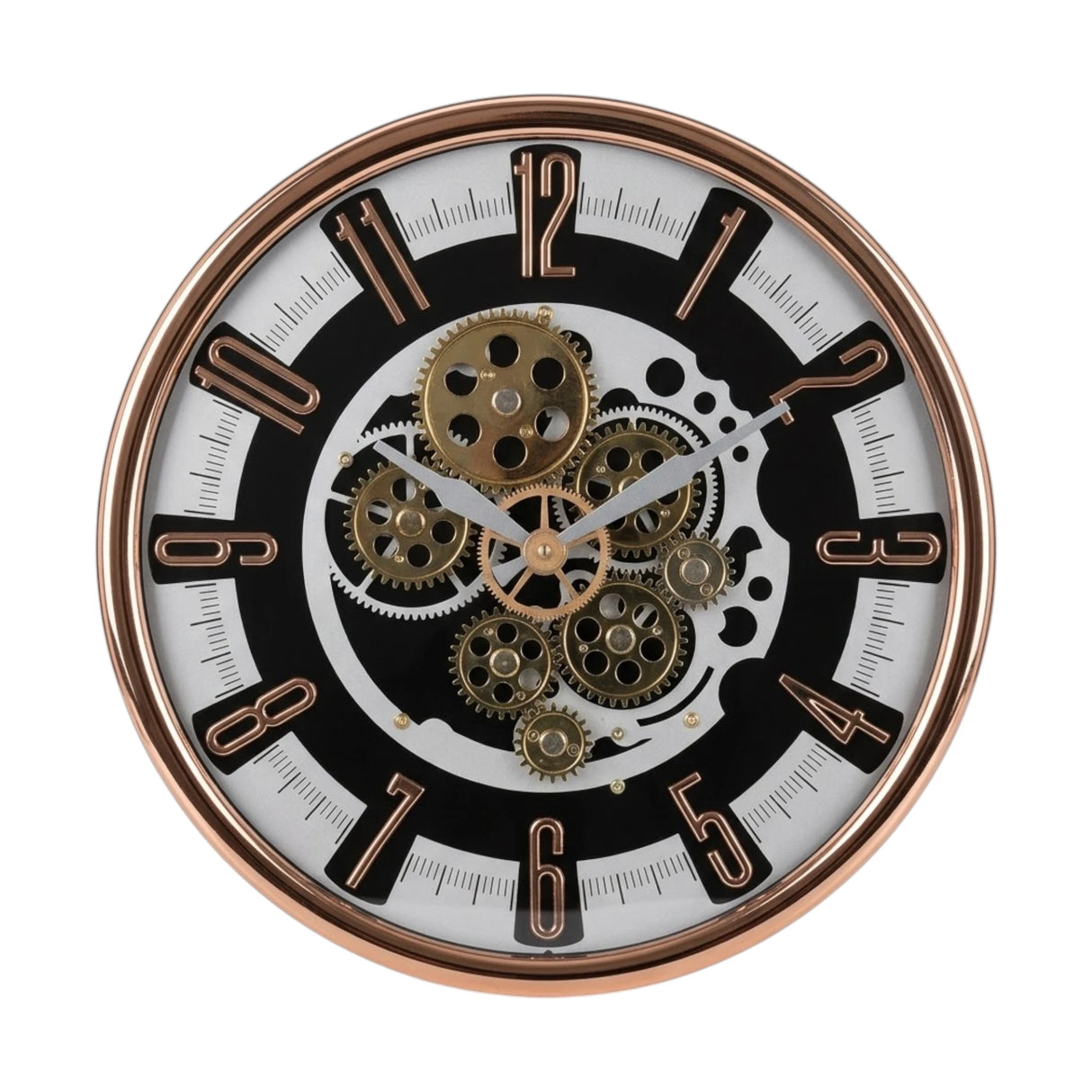 wall clock moving gear silver & golden 14.5''x14.5'' china