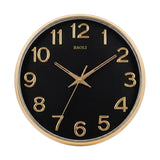 wall clock black & golden 14''x14'' china