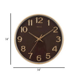 wall clock coffee & golden 14''x14'' china
