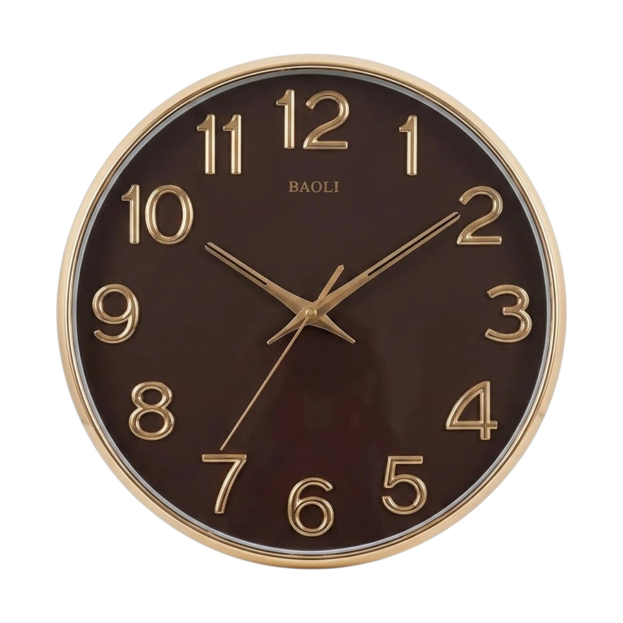 wall clock coffee & golden 14''x14'' china