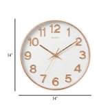 wall clock white & golden 14''x14'' china