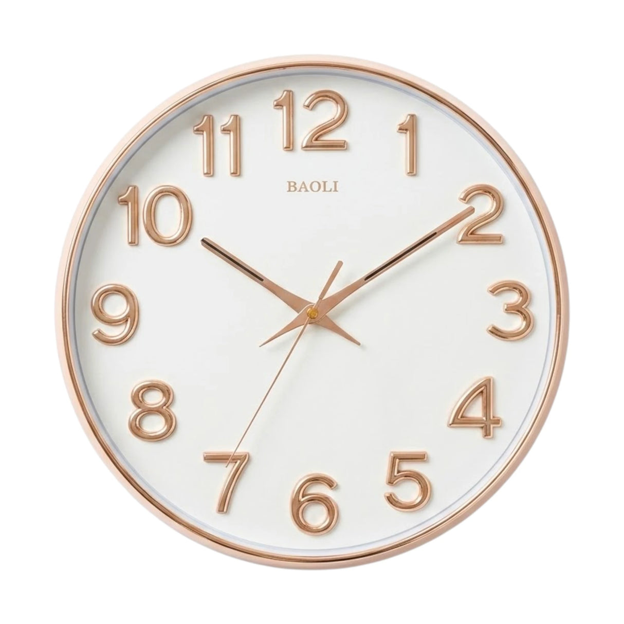 wall clock white & golden 14''x14'' china
