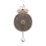 wall clock sawan crown with pendulum dark grey 32"x15'' china