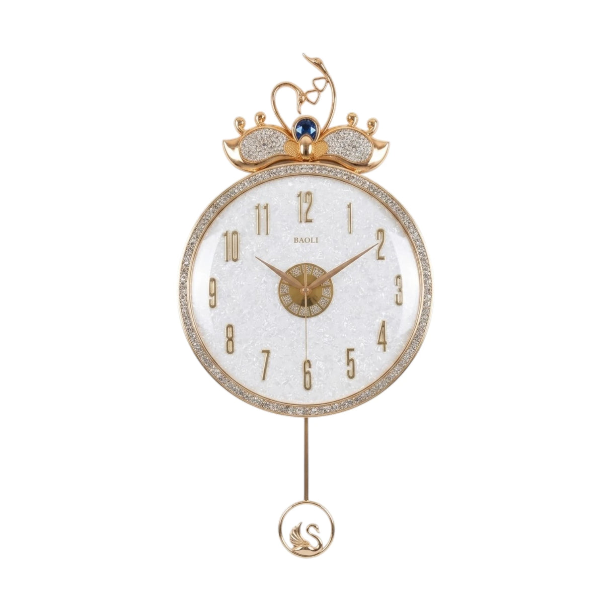 wall clock sawan crown with pendulum white 32"x15'' china