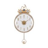 wall clock sawan crown with pendulum white 32"x15'' china