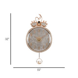 wall clock sawan crown with pendulum grey 32"x15'' china