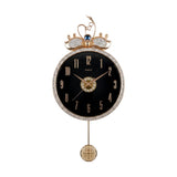 wall clock sawan crown with pendulum black 32"x15'' china