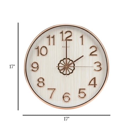 wall clock white & golden 17''x17'' china