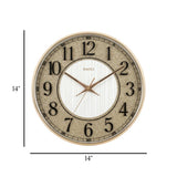 wall clock white & golden 14''x14'' china