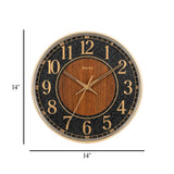 wall clock brown & black 14''x14'' china