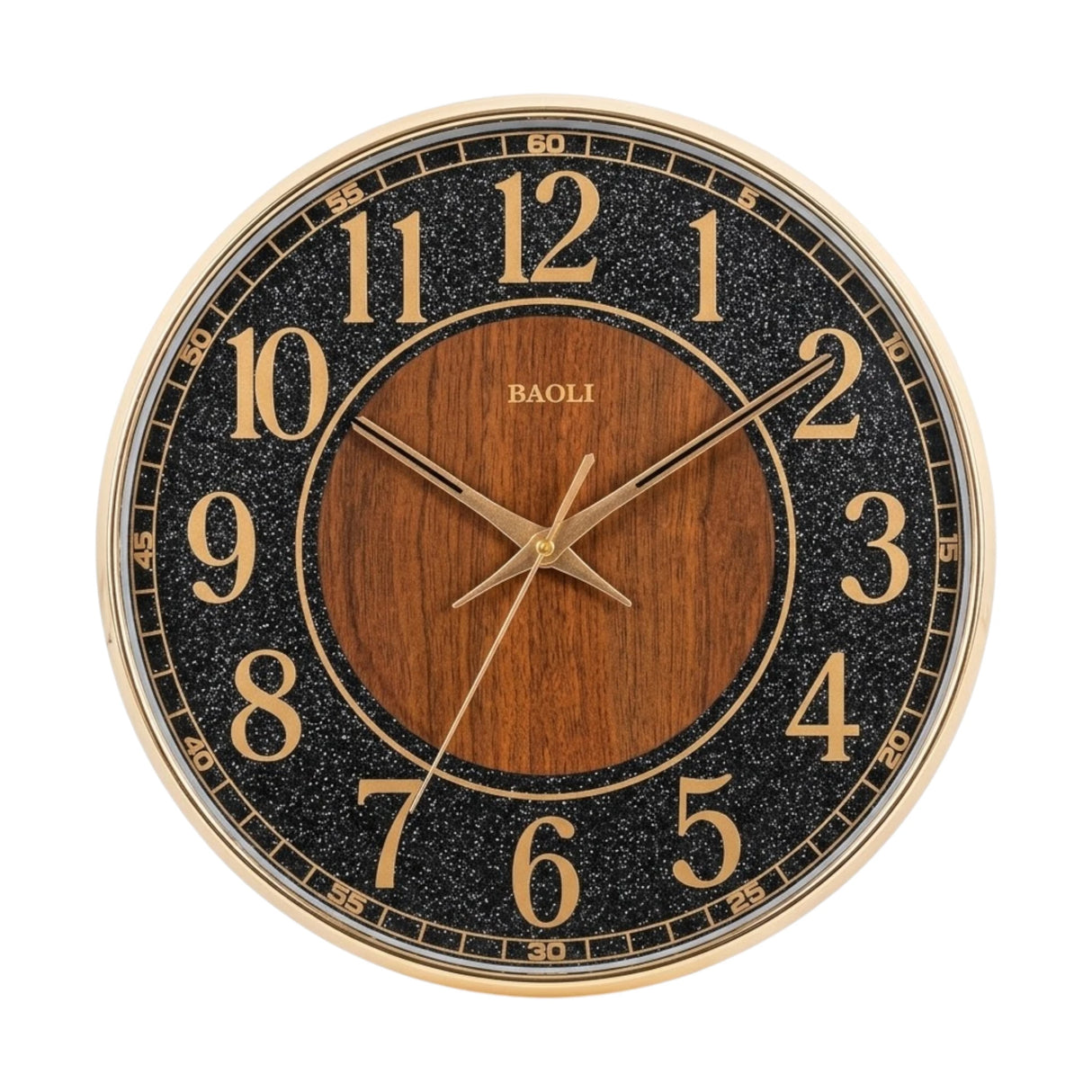 wall clock brown & black 14''x14'' china
