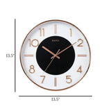 wall clock black & golden 13.5''x13.5'' china