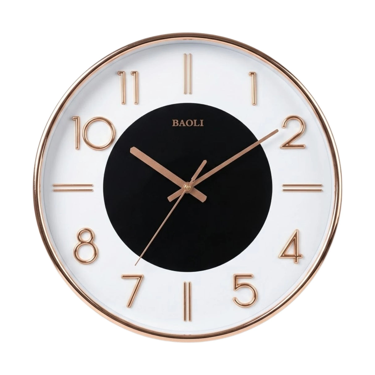 wall clock black & golden 13.5''x13.5'' china