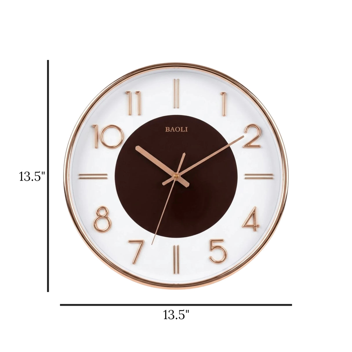 wall clock browm & golden 13.5''x13.5'' china