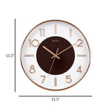 wall clock browm & golden 13.5''x13.5'' china