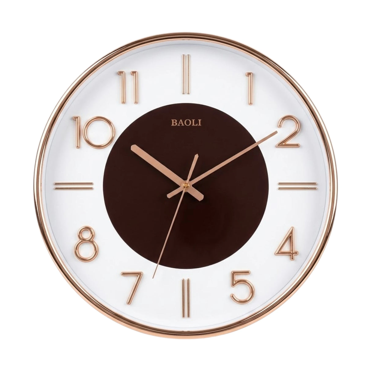 wall clock browm & golden 13.5''x13.5'' china