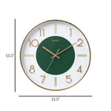 wall clock green & golden 13.5''x13.5'' china