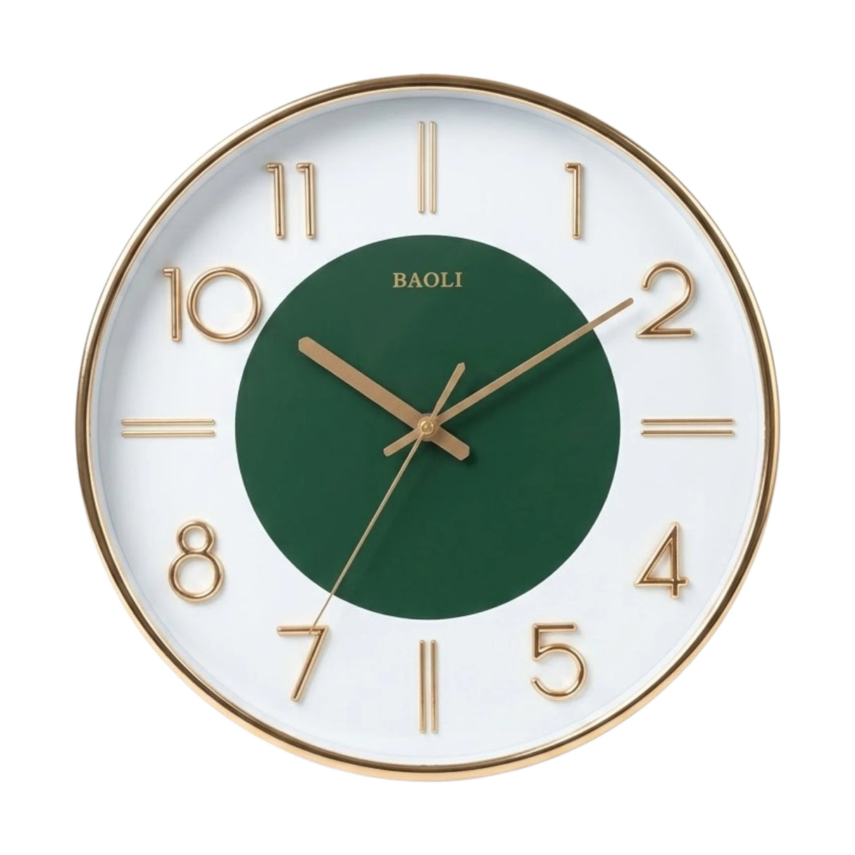wall clock green & golden 13.5''x13.5'' china