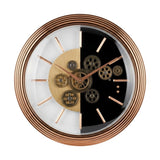 wall clock moving gear black & golden 16''x16" china