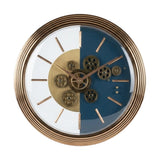 wall clock moving gear blue & golden 16''x16" china