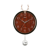 wall clock with pendulum brown & golden 19''x12'' china