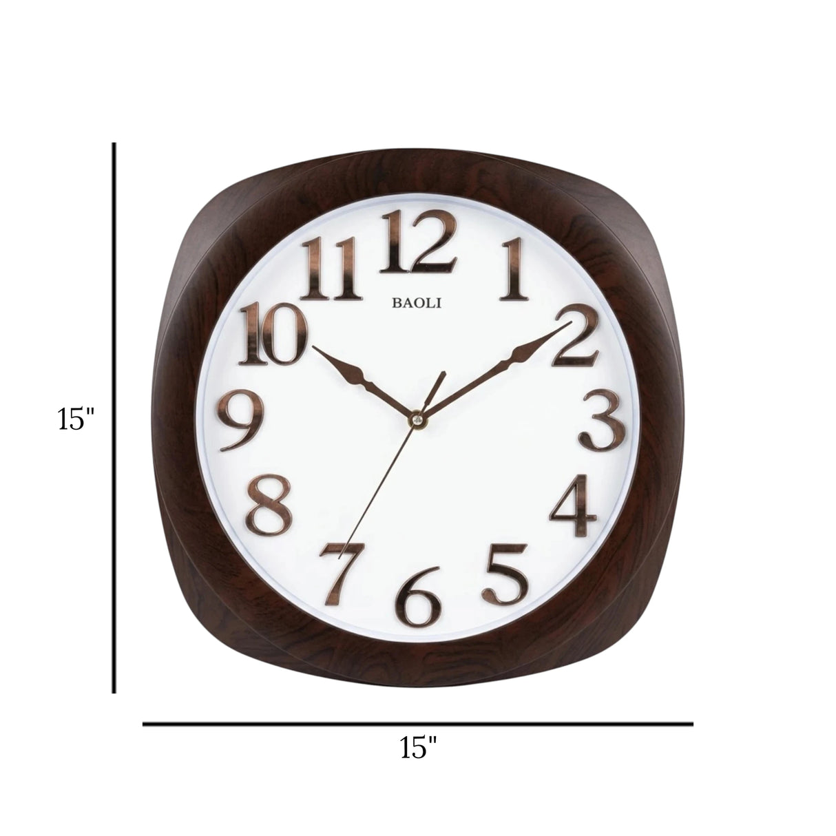 wall clock brown 15"x15" china