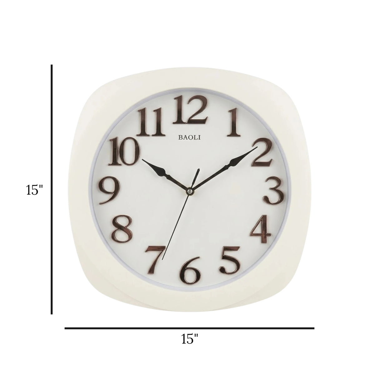 wall clock white 15"x15" china