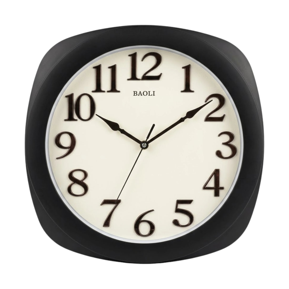wall clock black & white 15"x15" china