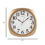 wall clock golden & white 15"x15" china