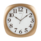 wall clock golden & white 15"x15" china