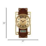 wall clock & pendulam with digital screen brown & golden 26"x13" china
