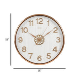 wall clock white & golden 18"x18" china