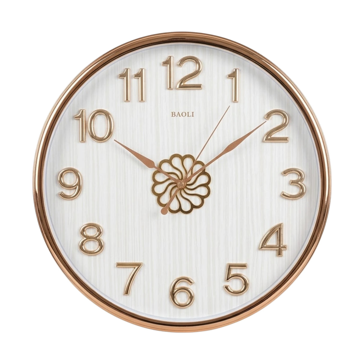 wall clock white & golden 18"x18" china