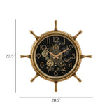 wall clock gear wheel golden & black china "20.5x20.5"