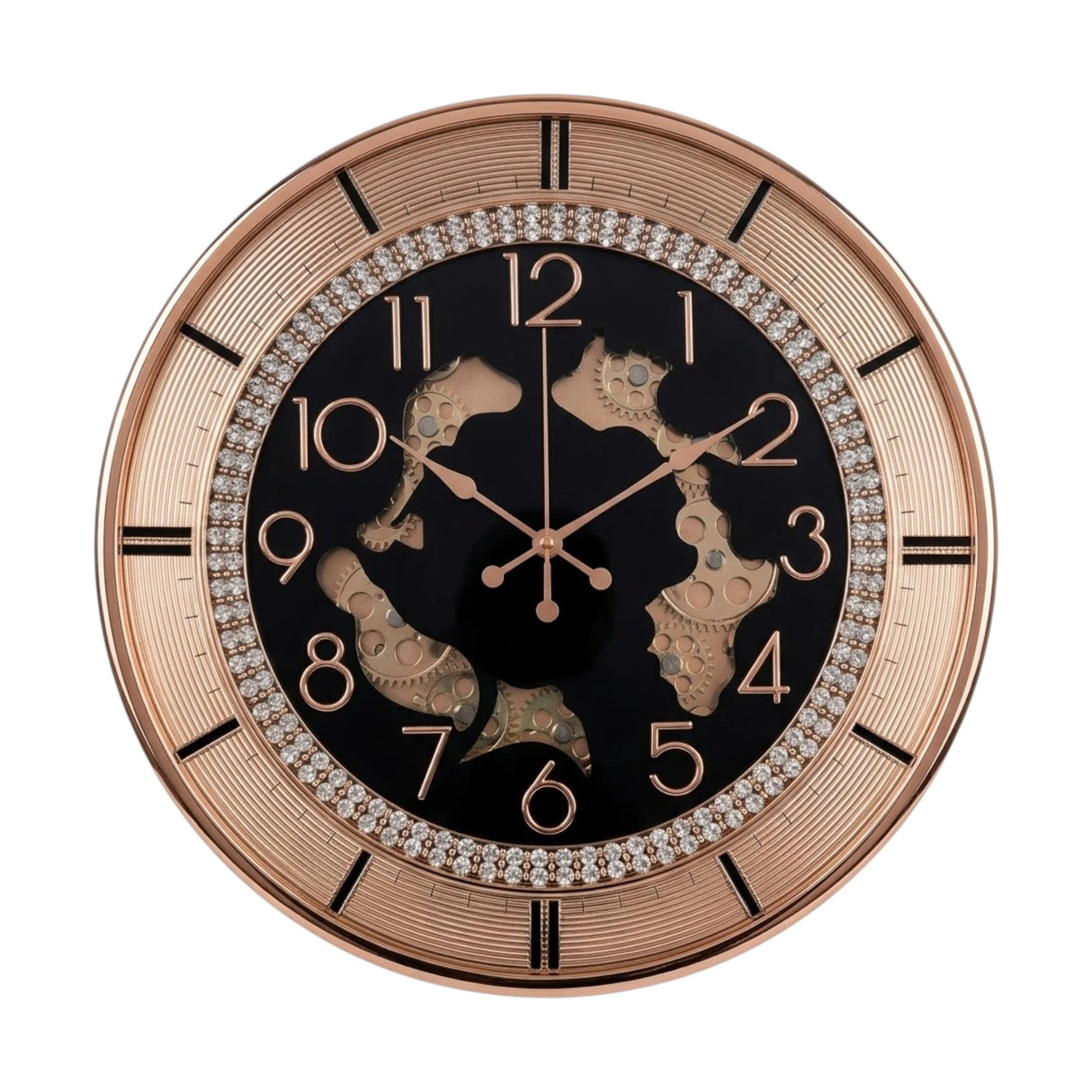 fancy wall clock moving gear black & golden 18"x18" china