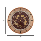 fancy wall clock moving gear brown & golden 18"x18" china