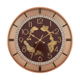 fancy wall clock moving gear brown & golden 18"x18" china